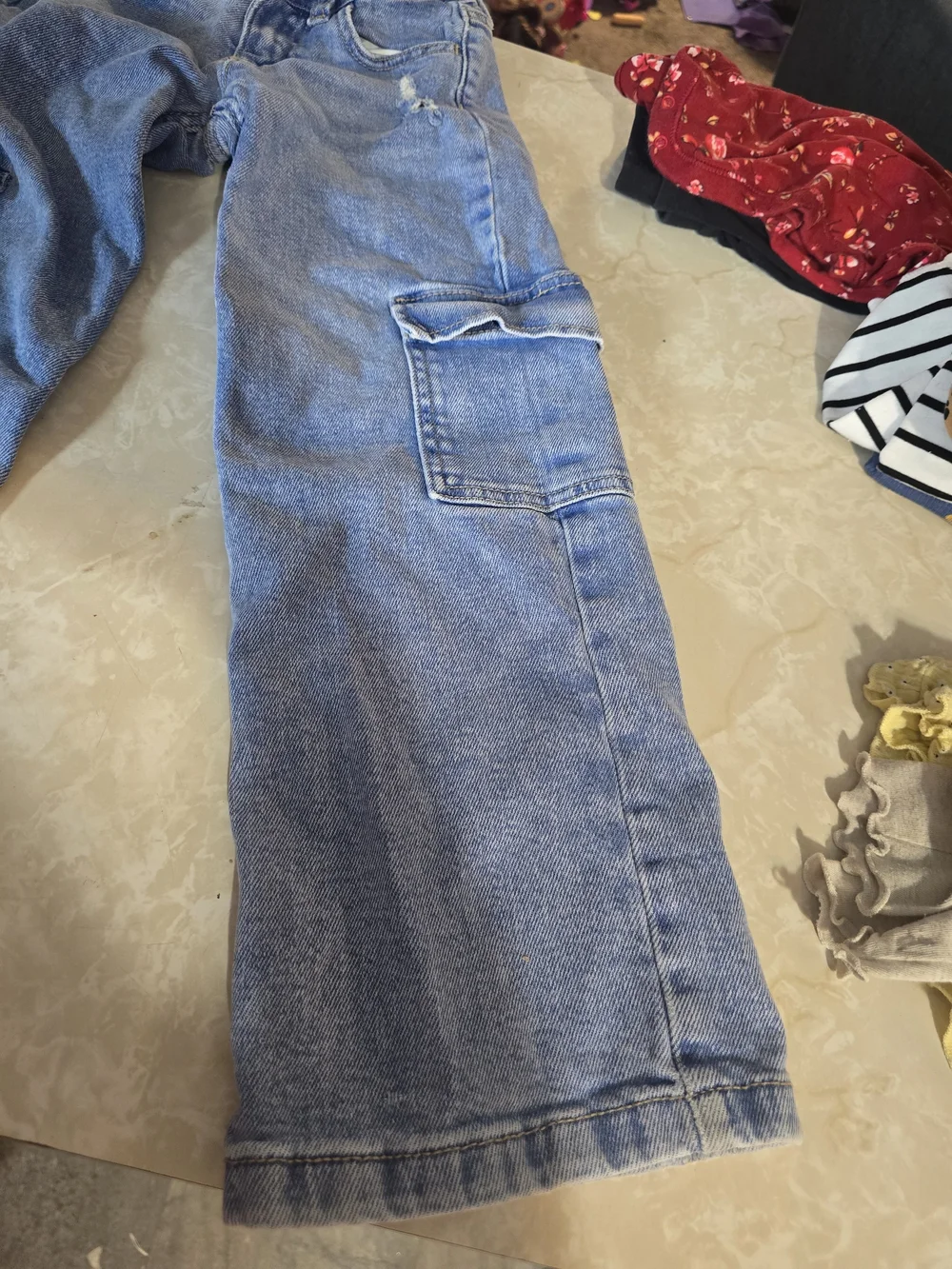 Justice Girls Small SIZE 6 Wide Leg Cargo Jeans